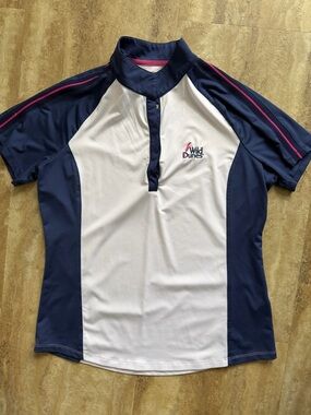 Wild Dunes Women's Navy & White Polo Top